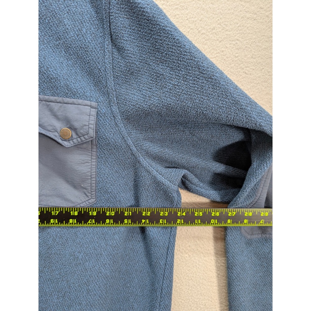 LL Bean Fleece Pullover Snap Front Mock Neck Men's Size L Navy Blue Outdoor Gorp - Picture 5 of 9